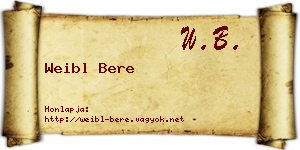 Weibl Bere névjegykártya